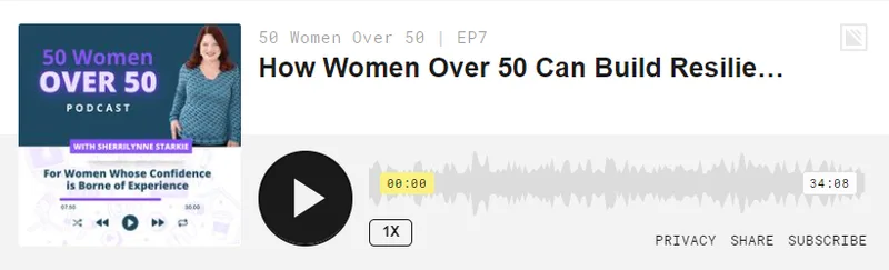 50 Women Over 50 Podcast graphic